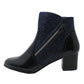 Navy Patent Side Zip Ankle Boot