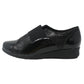 Black Patent Pull-On Elasticated Shoe