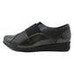 Grey Patent Pull-On Elasticated Shoe