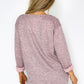 Pink Feather Print Knit Pullover