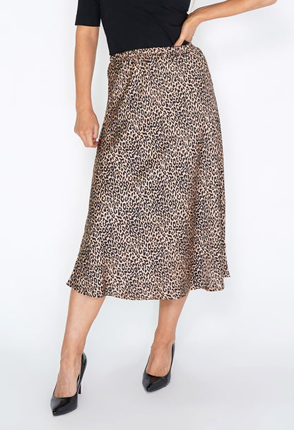 Tan Leopard Print Skirt