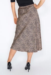 Tan Leopard Print Skirt