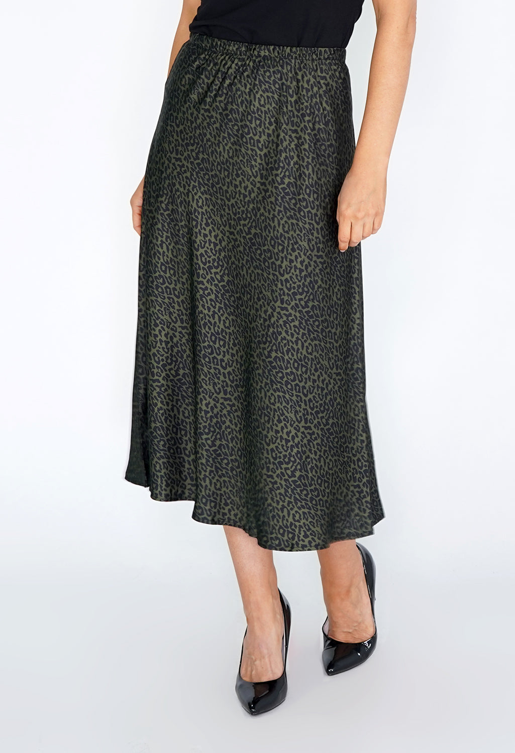 Green Leopard Print Skirt