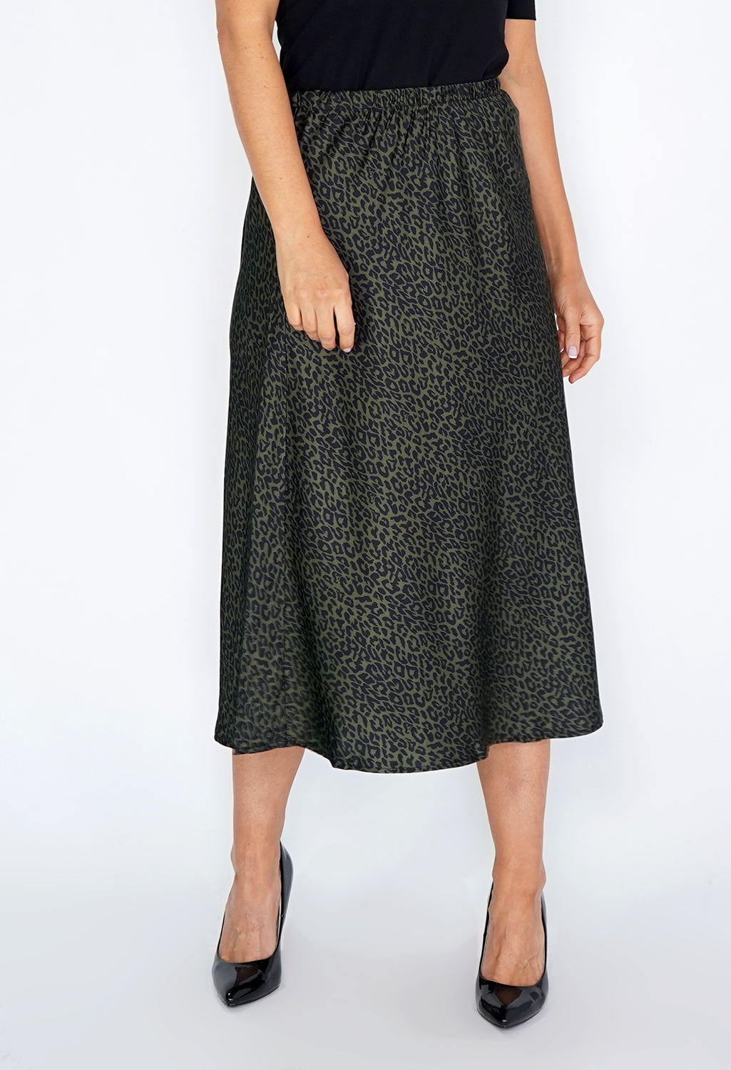 Green Leopard Print Skirt