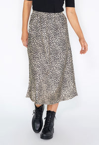 Off White Leopard Print Skirt