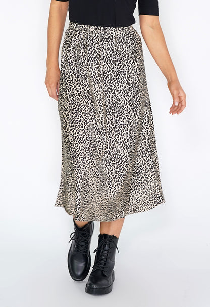 Off White Leopard Print Skirt