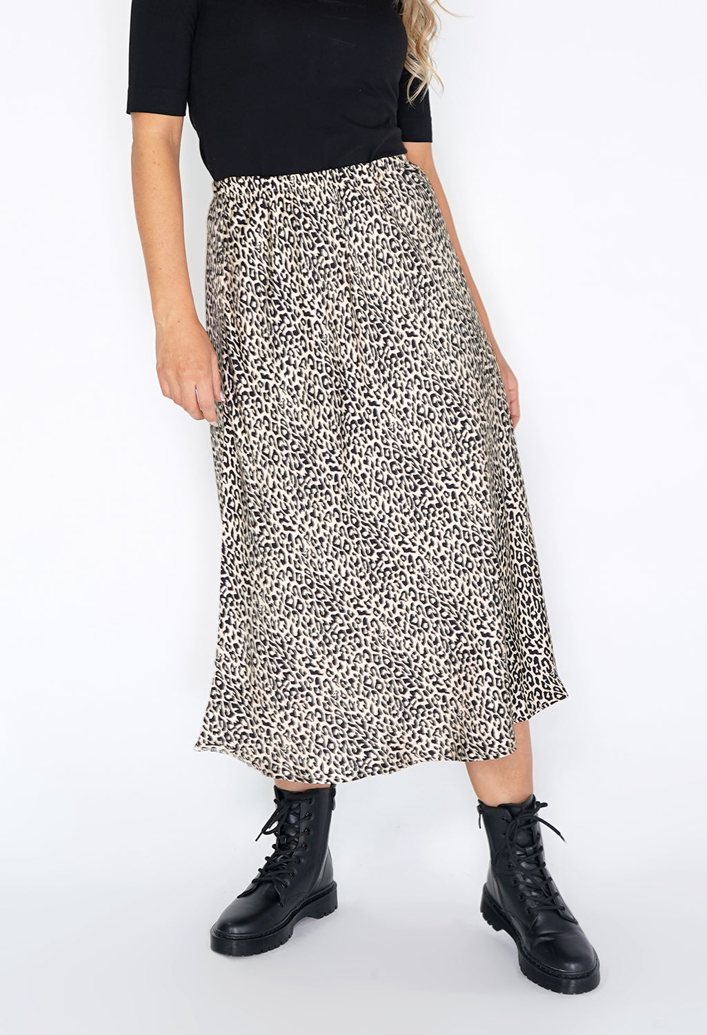 Off White Leopard Print Skirt