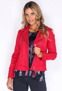 Sophie B Suede Red Zipped Jacket