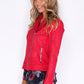 Sophie B Suede Red Zipped Jacket