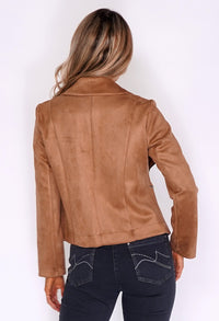 Sophie B Tan Suede Zipped Jacket