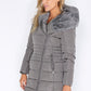 Grey Parka with Fur Lined Hood