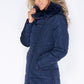 Navy Parka with Fur Lined Hood