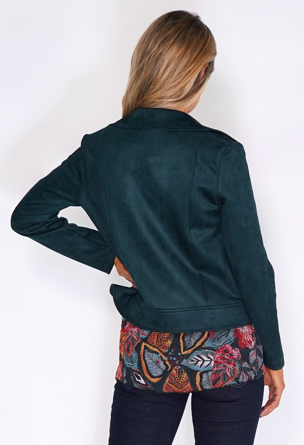 Sophie B Green Suede Zipped Jacket