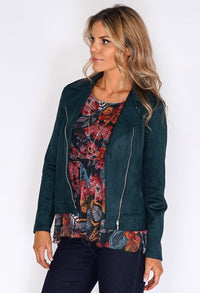 Sophie B Green Suede Zipped Jacket