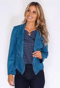 Sophie B Blue Suede Zipped Jacket