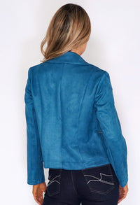 Sophie B Blue Suede Zipped Jacket