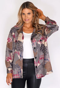 Zapara Pink Suede Patchwork Jacket