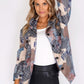 Zapara Blue Suede Patchwork Jacket