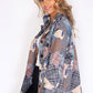 Zapara Blue Suede Patchwork Jacket