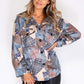 Zapara Blue Suede Patchwork Jacket