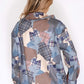 Zapara Blue Suede Patchwork Jacket