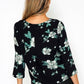 Opus Black Top with Abstract Floral Print