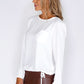 Erfo White Pocket Detailed Blouse with Tied Hem