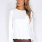 Erfo White Pocket Detailed Blouse with Tied Hem