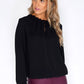 Erfo Black Rouched Neck  Blouse