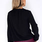 Erfo Black Rouched Neck  Blouse