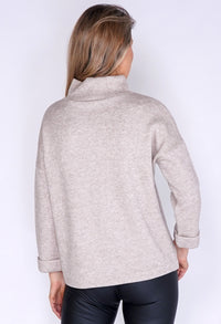 Opus Sand Turtleneck Knit Jumper