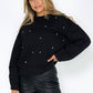 Black Diamante Studded Jumper