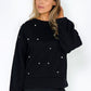 Black Diamante Studded Jumper