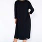 Black Panel Dress with Silver Hoops