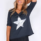 Dark Grey Silver Star Top