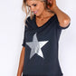 Dark Grey Silver Star Top