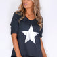 Dark Grey Silver Star Top