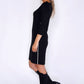 Opus Black Midi Dress with white Stripe