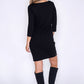 Opus Black Midi Dress with white Stripe