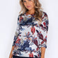 Bicalla Blue Autumn Leaf Print Top