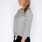 Opus White Striped Tie Top