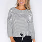 Opus White Striped Tie Top