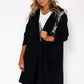 Black 3/4 Length Coat with Back Circle Print