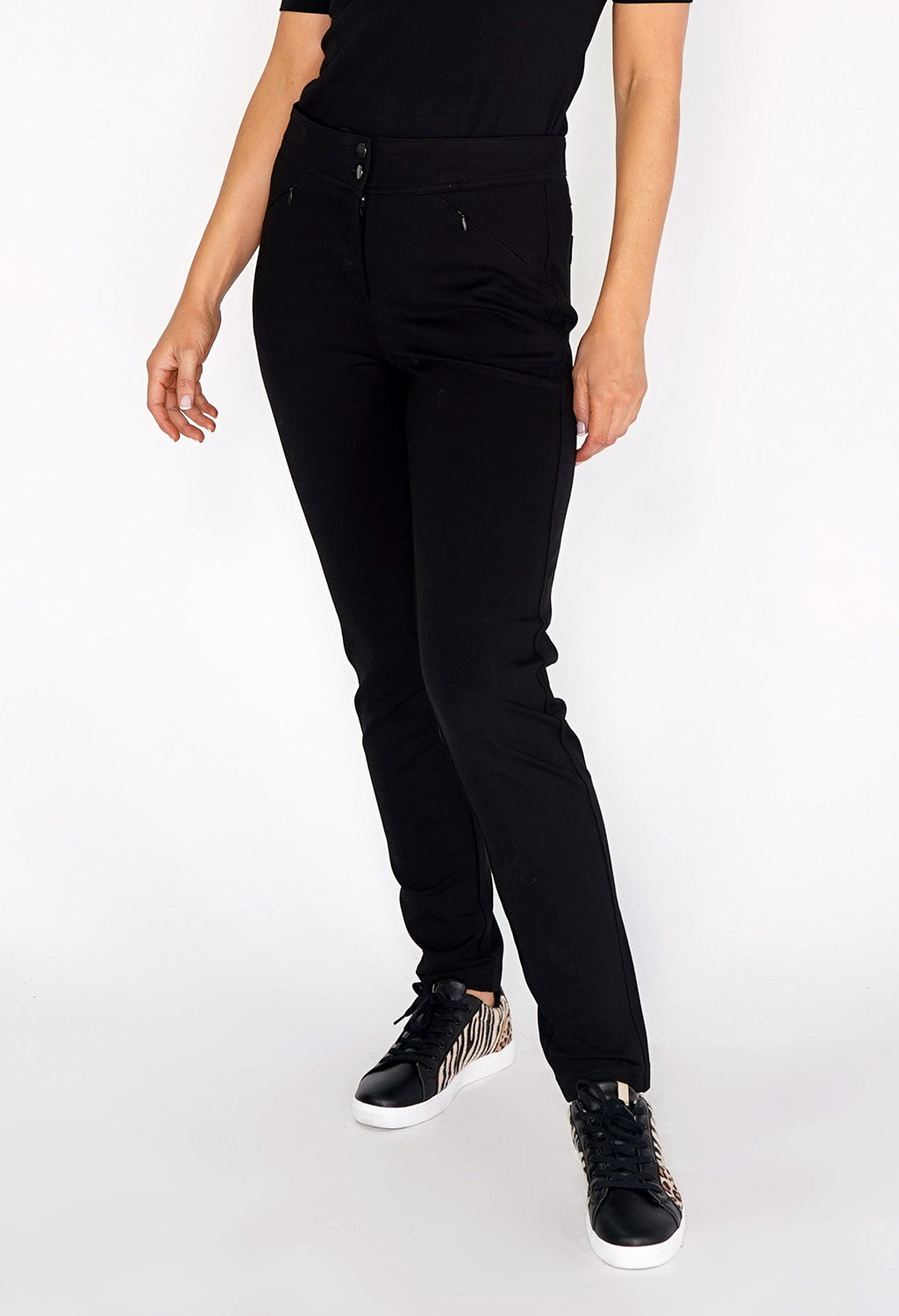 Black Double Button Trousers