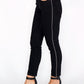 Black Side Glitter Plait Straight Leg Jeans