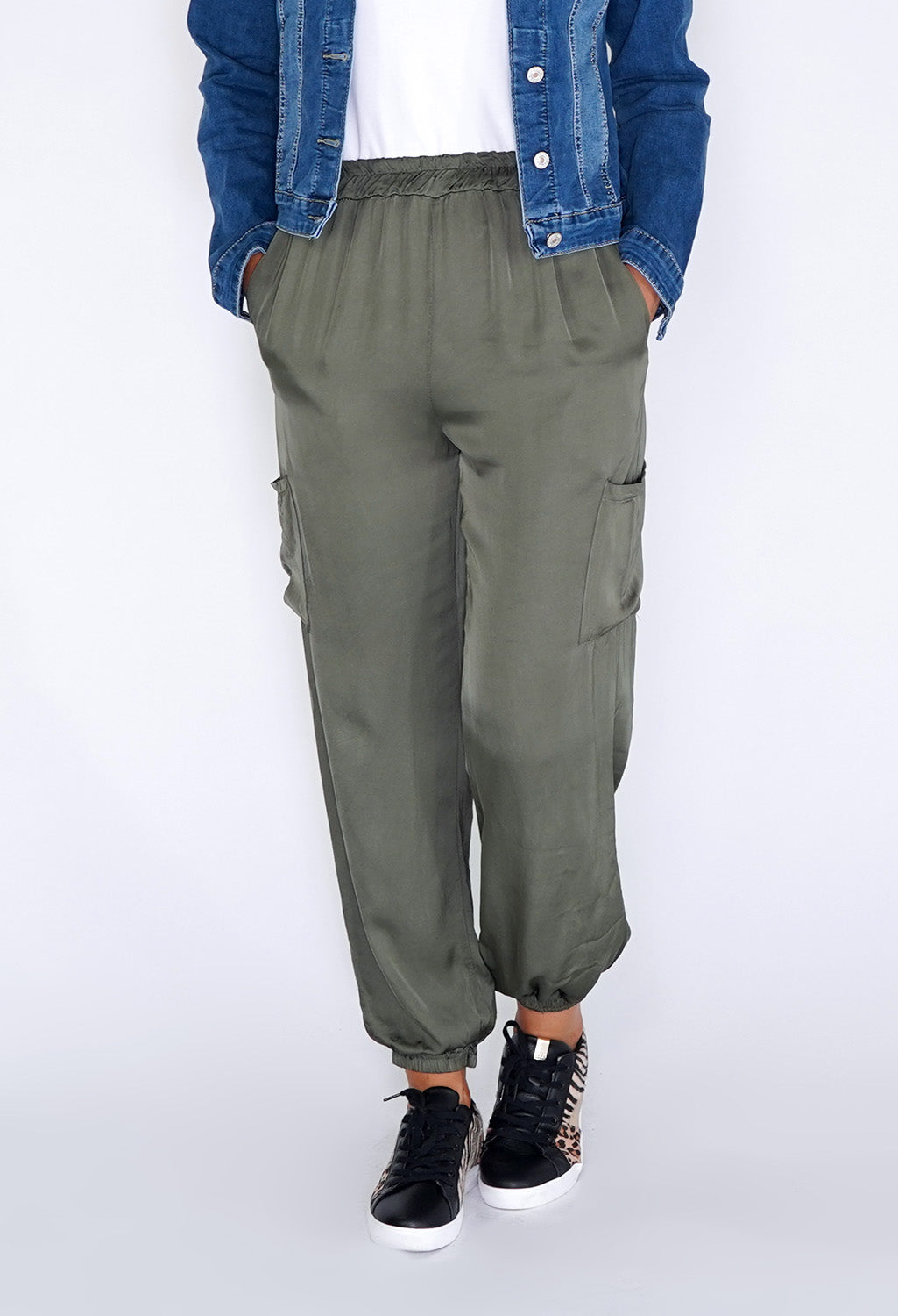 Zapara Green Silk Genie Joggers