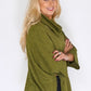 Green Oversized Batwing Knit Jumper with Necklace Detail