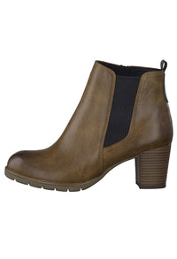 TAN LEATHER LOOK ANKLE BOOT