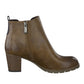 TAN  LEATHER LOOK ANKLE BOOT