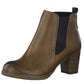 TAN  LEATHER LOOK ANKLE BOOT